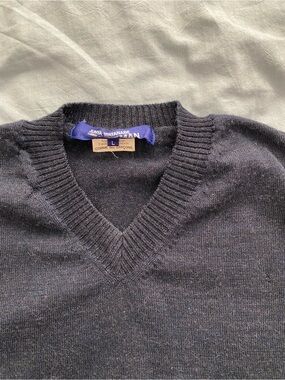 Junya Watanabe Men's V-Neck Sweater - Charcoal Gray
